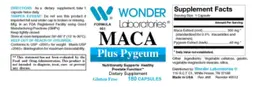 Label for MACA plus Pygeum