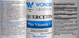 Label for Quercetin plus Vitamin C