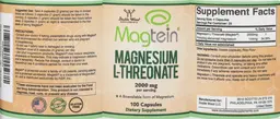 Label for Magnesium L-Threonate 2000 mg