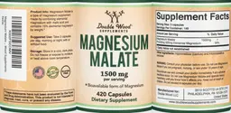 Label for Magnesium Malate 1500 mg