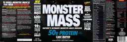 Label for Monster Mass Cake Batter