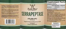 Label for Serrapeptase 240,000 SPU