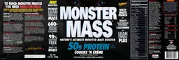Label for Monster Mass Cookies 'N Creme
