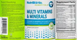Label for Multi Vitamins & Minerals