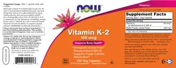 Label for Vitamin K-2 100 mcg