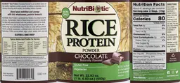 Label for Rice Protein Powder Chocolate