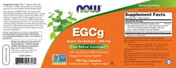 Label for EGCg Green Tea Extract - 400 mg
