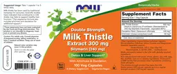 Label for Double Strength Milk Thistle Extract 300 mg