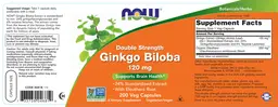 Label for Double Strength Ginkgo Biloba 120 mg