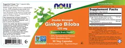 Label for Double Strength Ginkgo Biloba 120 mg