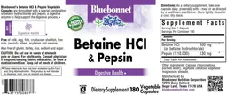Label for Betaine HCl & Pepsin