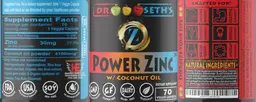 Label for Power Zinc w/ Coconut Oil
