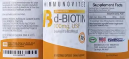 Label for d-Biotin 100 mg, USP