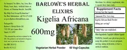 Label for Kigelia africana 600 mg