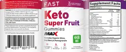 Label for Fast Keto Super Fruit Max Gummies