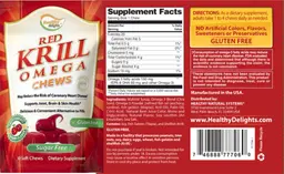 Label for Red Krill Omega Chews Cherry Flavor