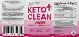 Label for Keto Clean Max