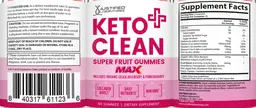 Label for Keto Clean Super Fruit Gummies Max