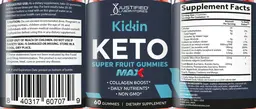 Label for Kickin Keto Super Fruit Gummies Max