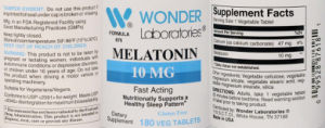 Label for Melatonin 10 mg