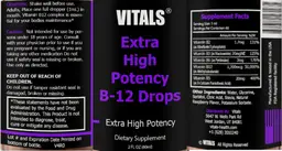 Label for Extra High Potency B-12 Drops