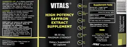 Label for High Potency Saffron Extract Supplement 88.5 mg