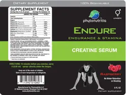 Label for Endure Creatine Serum Raspberry