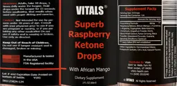 Label for Superb Raspberry Ketone Drops