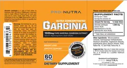 Label for Ultra Concentrated Garcinia