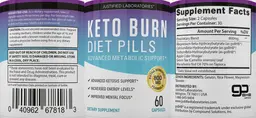 Label for Keto Burn Diet Pills