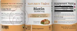 Label for Biotin 10,000 mcg Cherry Flavor