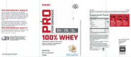 Label for 100% Whey Vanilla Cream