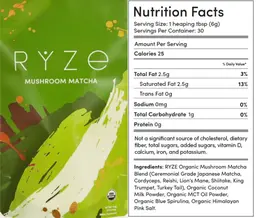 Label for Mushroom Matcha