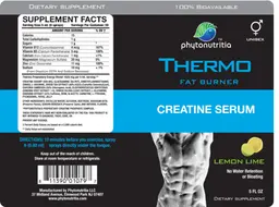 Label for Thermo Fat Burner Creatine Serum Lemon Lime