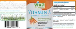 Label for Vitamin A 3,000 mcg (10,000 IU)