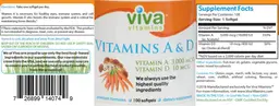 Label for Vitamins A 3,000 mcg & D 10 mcg