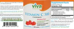 Label for Vitamin C 500 Chewables Strawberry Flavor
