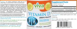 Label for Vitamin D 2000 IU