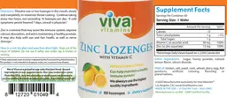 Label for Zinc Lozenges with Vitamin C Natural Lemon Flavor