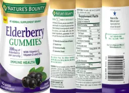 Label for Elderberry Gummies 100 mg