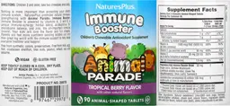 Label for Immune Booster Tropical Berry Flavor