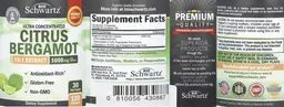 Label for Citrus Bergamot 1000 mg