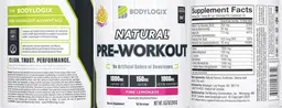 Label for Natural Pre-Workout Pink Lemonade