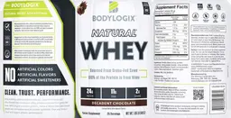 Label for Natural Whey Decadent Chocolate