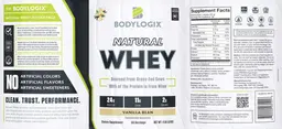 Label for Natural Whey Vanilla Bean