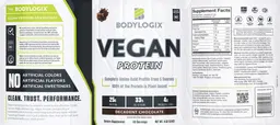 Label for Vegan Protein Decadent Chocolate