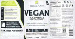 Label for Vegan Protein Unflavored