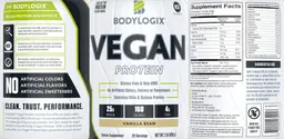 Label for Vegan Protein Vanilla Bean
