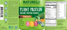 Label for Plant Protein Organic Protein Powder Chocolate
