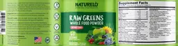Label for Raw Greens Whole Food Powder Unsweetened